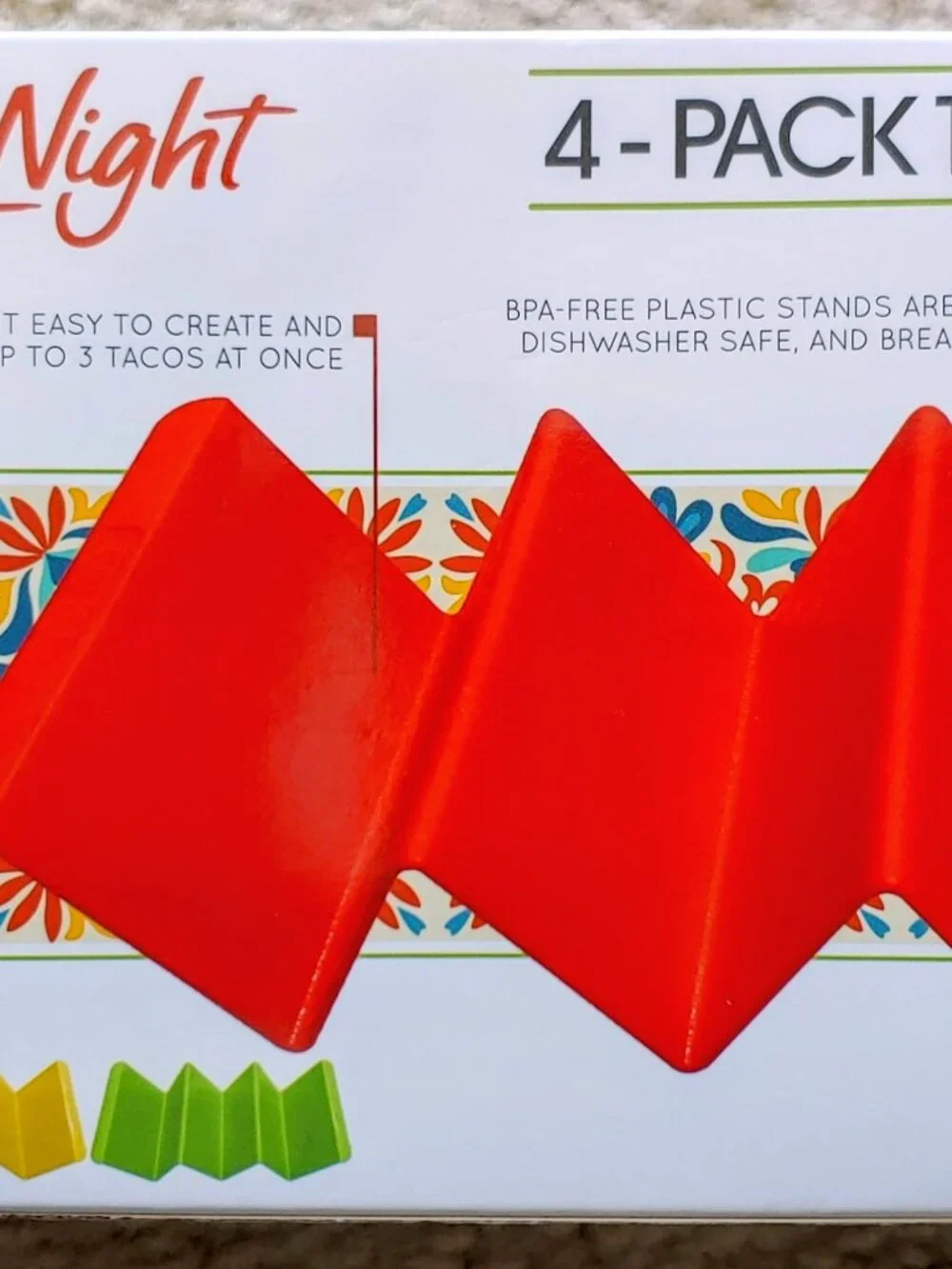 Orderly Taco Night 4-Pack Taco Stands – Bright Colors & Stackable